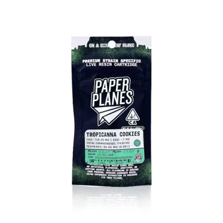 Paper Planes Live Resin Vape Cartridge - Tropicana Cookies 1g